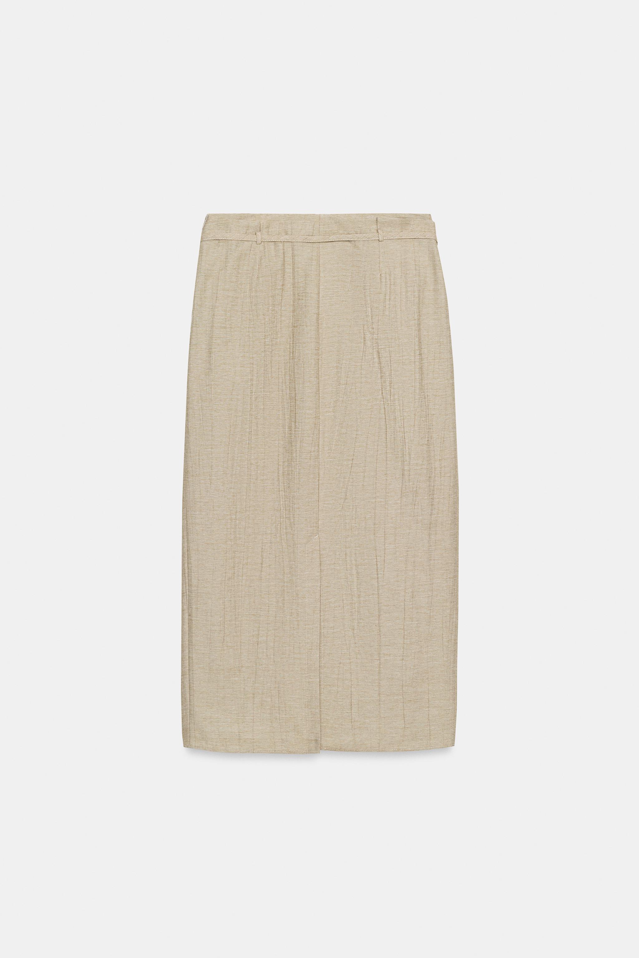 BELTED MIDI SKIRT